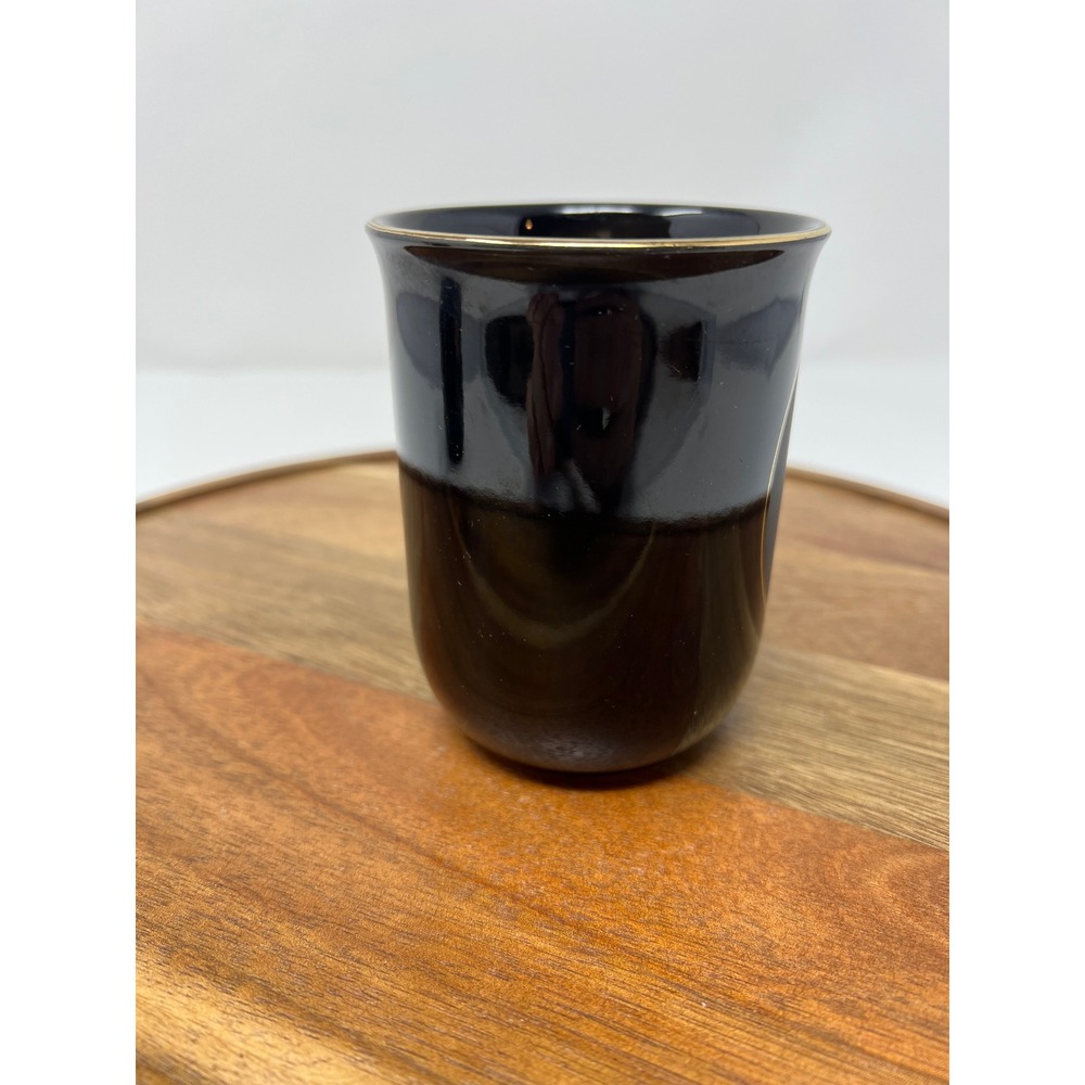 Goryu Rose Japan Black Mug Set Red Rose Gold Trim Coffee Tea Cup Pair - Picture 6 of 10